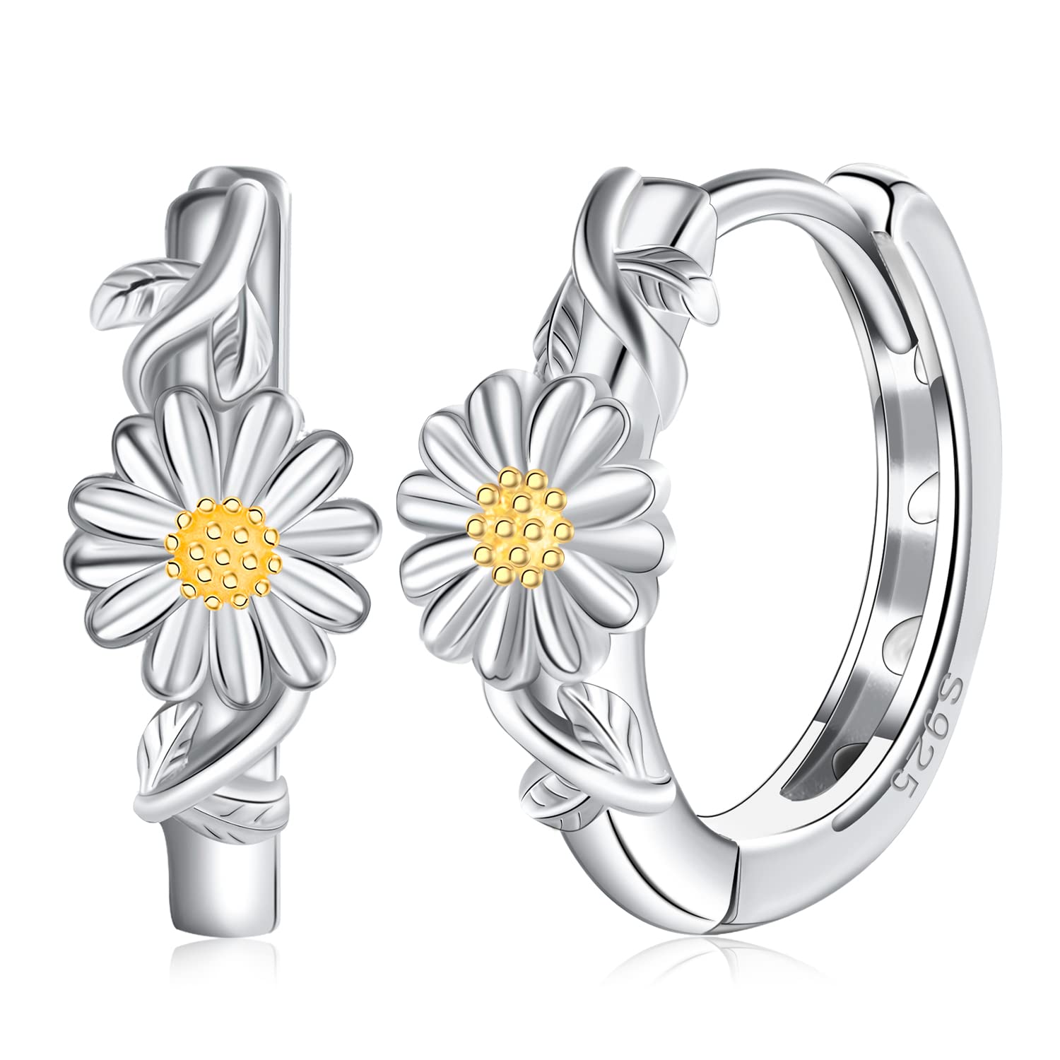 Orecchini Pendenti Margherita In Argento 925 | Fiore Con Sfera Dianty | Gioielli Ipoallergenici Regalo Per Ragazza - 5