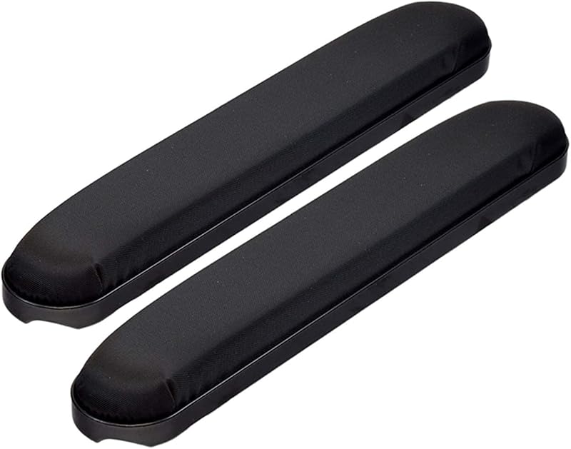 AlveyTech Heavy Duty 14" Padded Black Nylon Armrests for Wheelchairs (Set of 2) - Replacement Full Length Wheelchair Armrest Pads with Mounting Screws, for Drive Medical Chairs