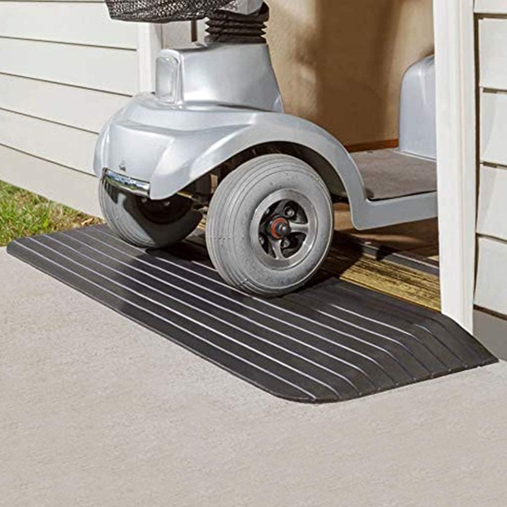 5-10Cm High Step Ramp Natural Rubber Threshold Ramp for Entrance/Exit Manual Wheelchair, Electric Wheelchair, Scooter, Troy, Scooter Load 1000Kg/110.5X41X5(43.5X16.14X1.97inch)