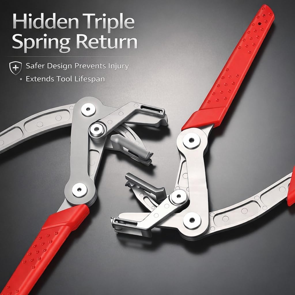 Car Clip Pliers & Replacement Clips Kit – Remove and Replace Worn or Loose Clips for Interior & Exterior Panels, 6 Sizes 100 Car Clips and Work Gloves Included, Easy and Safe to Use