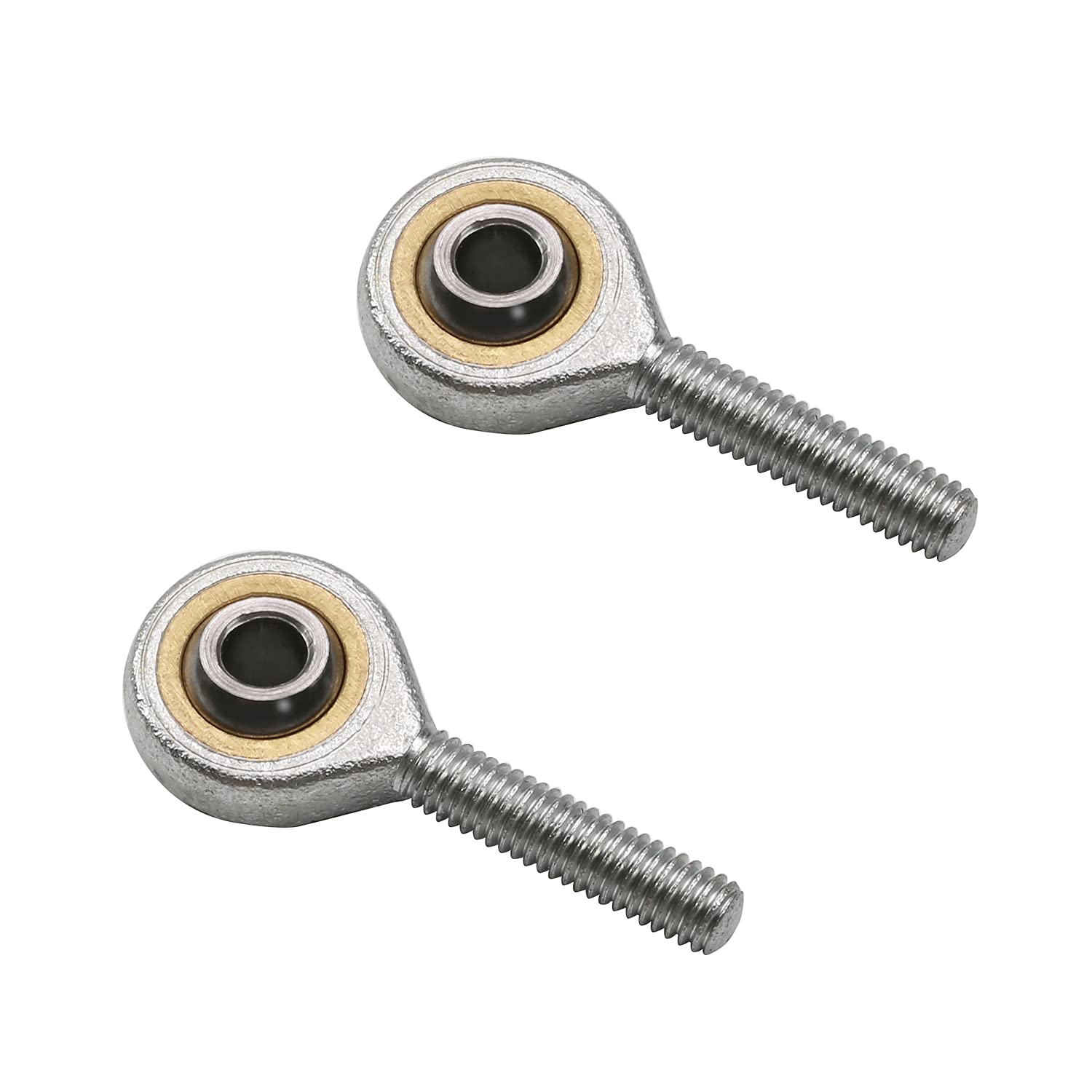 Bettomshin 2Pcs SAL6T/K M6 Rod End Ball Bearing, 6mm/0.24" Bore Fisheye Male Thread Connector Joint Bearing, Bearing Steel Self-Lubricating Left Hand Rod End Bearing for Machinery Power Tools