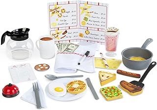 Melissa & Doug Star Diner Restaurant Play Set (41 pcs) - Pretend Play Food, Restaurant Toy Set With Cookware, Utensils For Kids, Diner Playset for Kids And Toddlers, Ages 3+