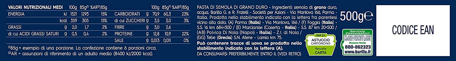 10x Barilla Bucatini Italian Pasta No. 9. 500g