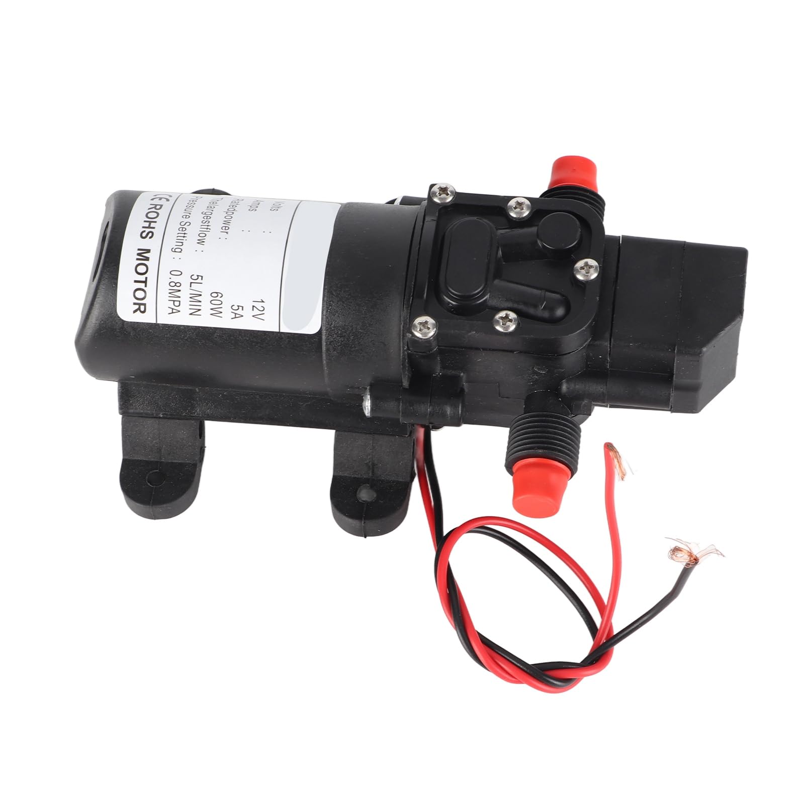 Pompe à Eau à Diaphragme DC 12V, 5L/min 60W Haute Pression Auto-Amorçante pour Caravane Bateau Camping