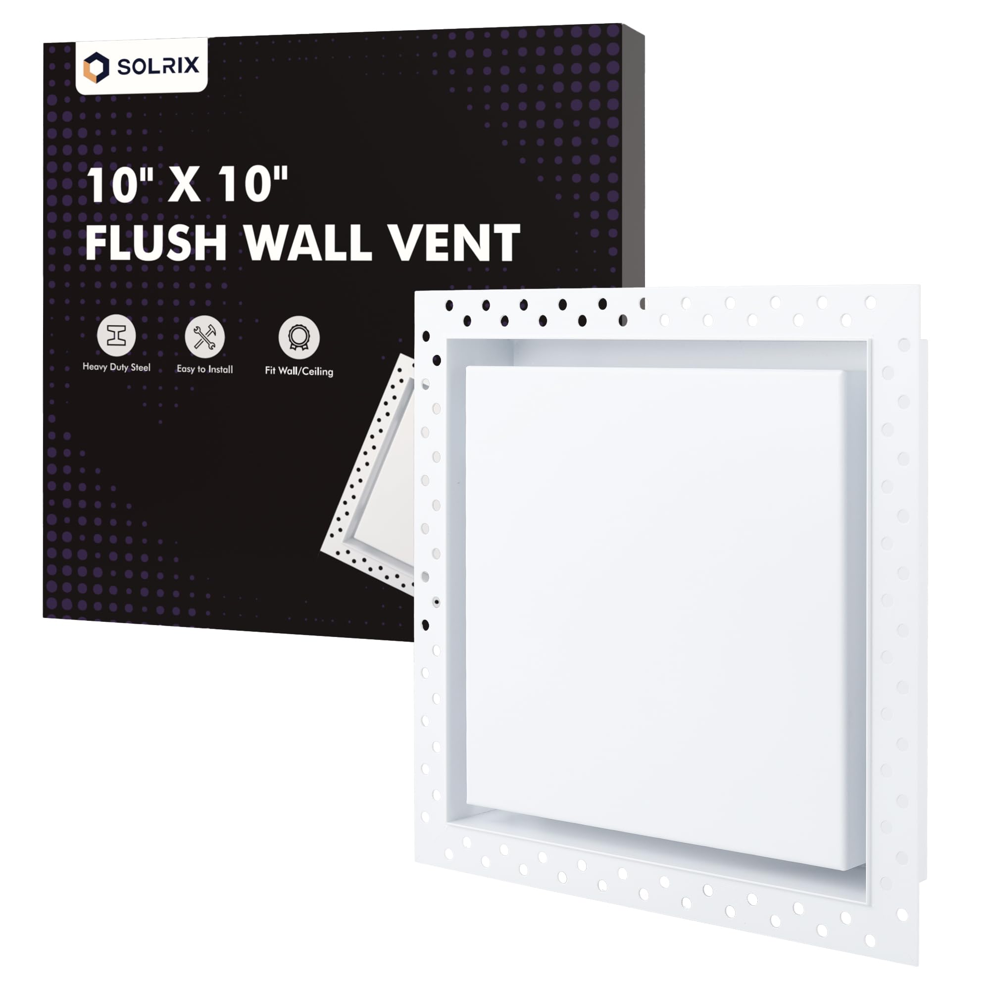View 1 of 10x10 Wall Vent,Metal AC Vent Cover Flush Wall Vent Ceiling Vents Covers