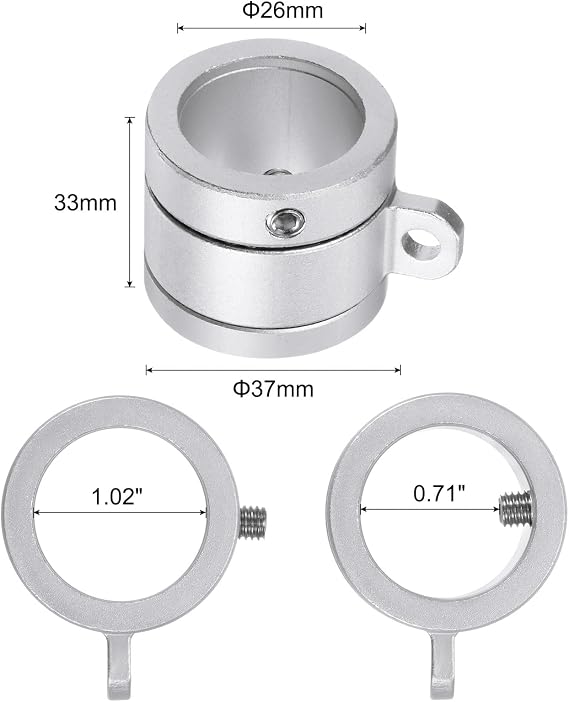 sourcing map 2-Pack Flag Pole Rings, Aluminum Alloy with Bearings, Silver