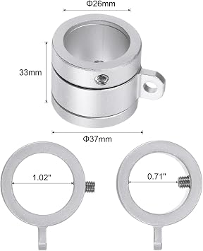 sourcing map 2-Pack Flag Pole Rings, Aluminum Alloy with Bearings, Silver