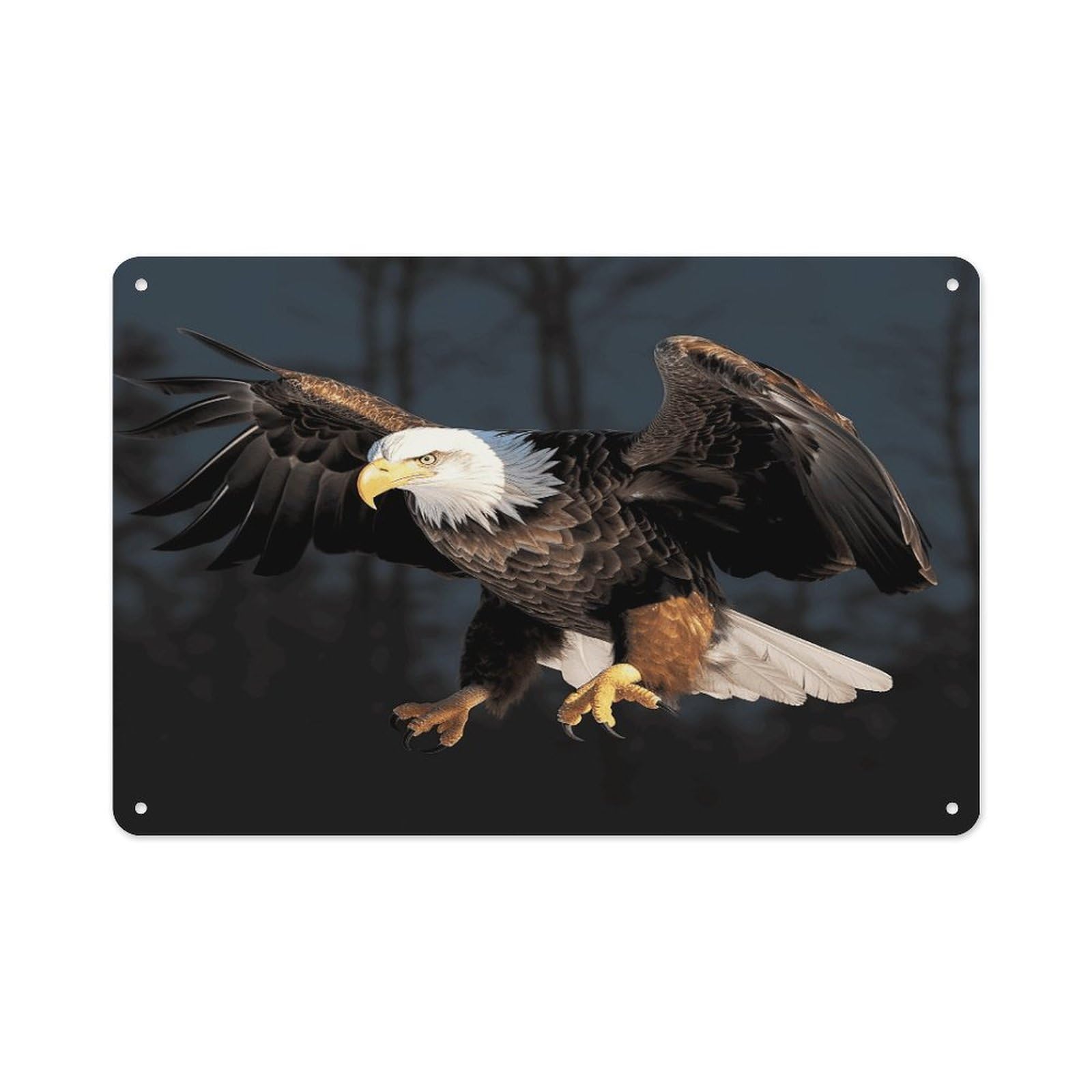 VstaDank Vintage Metal Sign Sublimation Aluminum 3D Bald Eagle Plaque Sign Weatherproof Art Decorative Wall Plate Boho Aluminum Wall Hanging Decor Retro Poster Plaque 8x12in