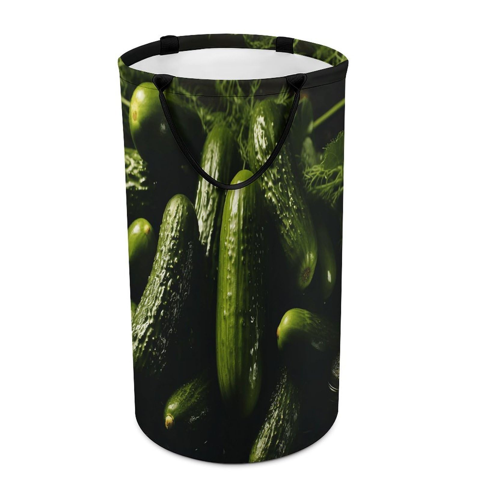 Pickle Laundry Basket Large Foldable Laundry Hamper with Handles Freestanding Collapsible Clothes Basket Waterproof Portable Dirty Clothes Hamper for Bathroom 86L