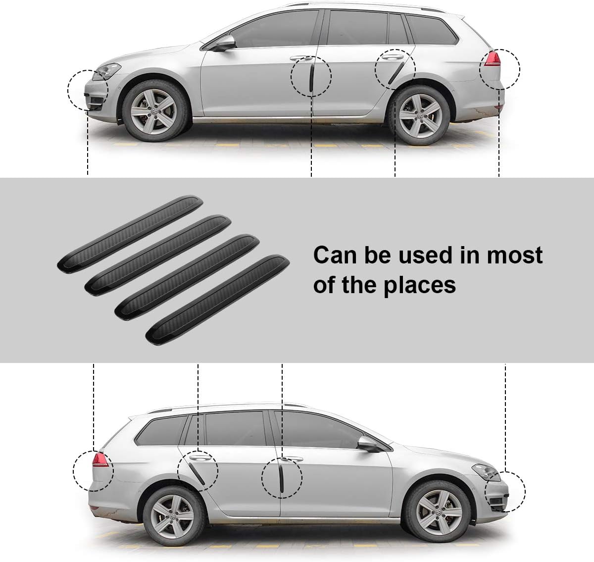 JoyTutus Rubber Strips for Car Bumpers Side for Car Pickup Truck Uiversal SUV Anti-Scratch Rear Car Bumper Protector Back (4 Packs)