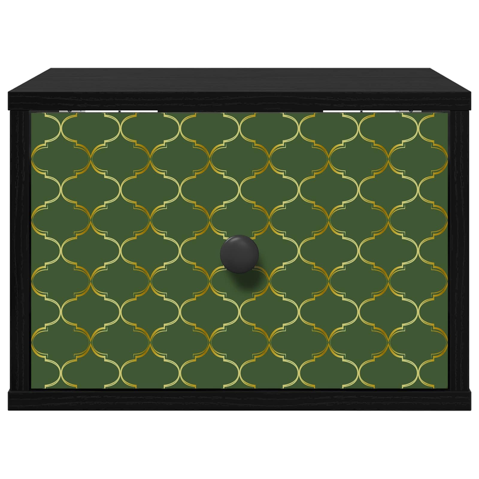 2er Set Wandnachttisch GELEEN Schwarz Eichen-Optik 36x33x25 cm