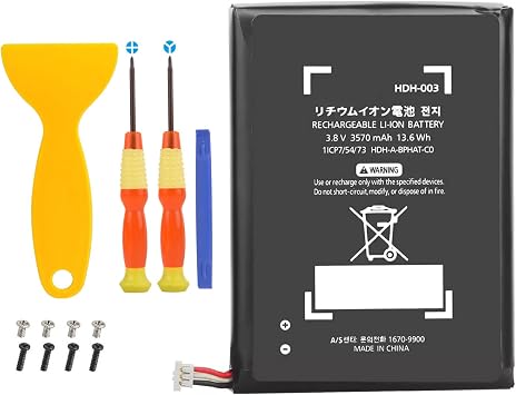 Pickle Power Switch Lite Battery, HDH-003 Battery Replacement for Switch Lite HDH-001 Game Console with Tool Set