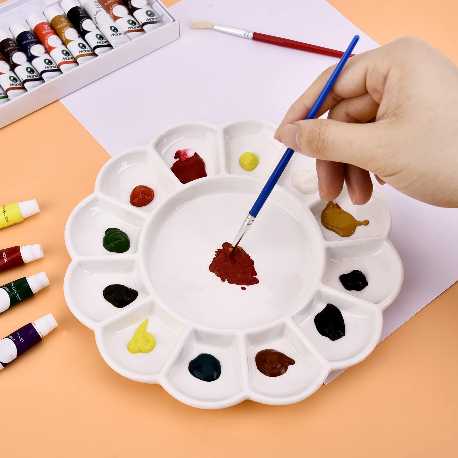 Mini Palette Aquarelle Portable En Bois - 8 Godets Avec Clip - Pour Voyage, Croquis, Peinture Extérieure