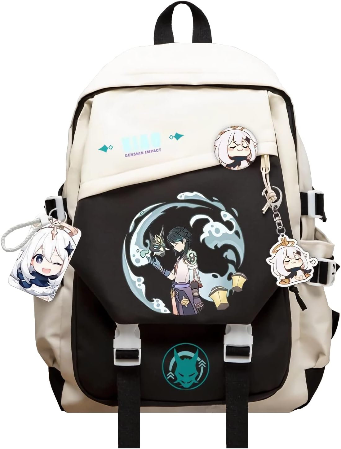 Genshin Impact Backpack Xiao Anime Laptop Bookbag Student Backpack 3D Print School Bags Travel Backpack With Gift
