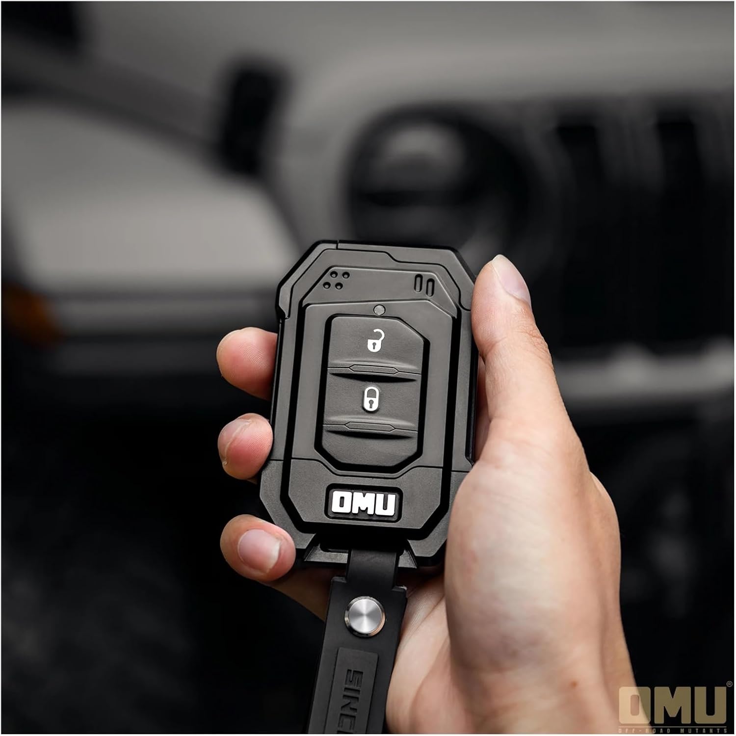 OMU013 JL Key Fob Case Cover Fob Shell Key Bag Holder Protection Shell Compatible with Jeep JL/JT Wrangler 1pcs Black
