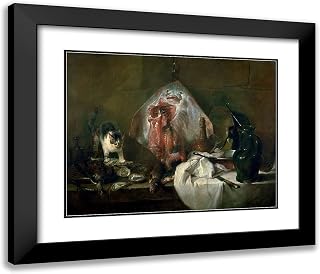 ArtDirect Chardin, Jean 24x20 Black Modern Framed Art Print with Double Matting Titled: The Ray