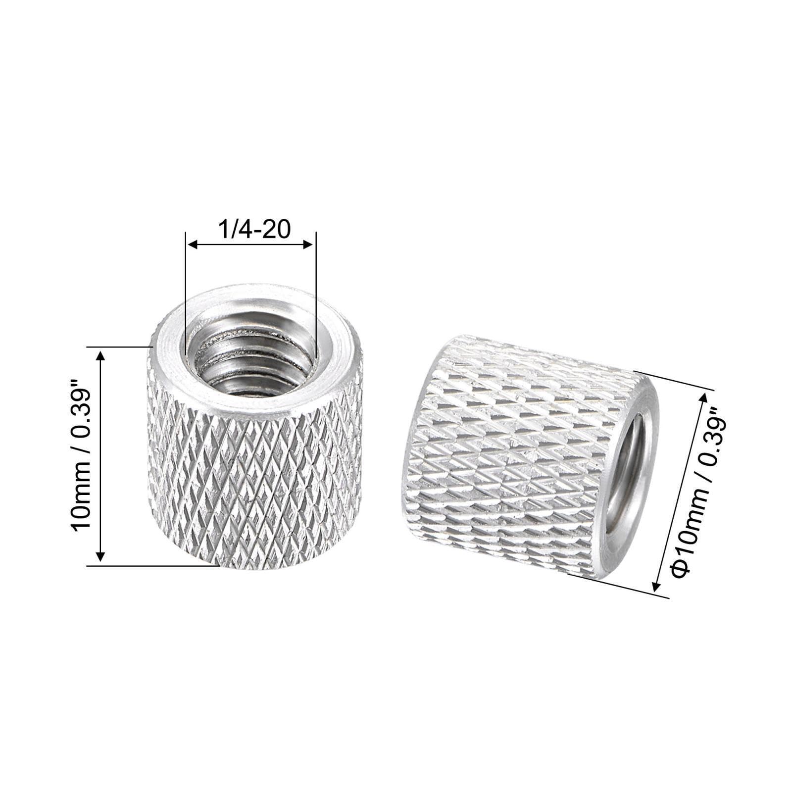 Toolparts And Accessories 1/4x10mmx10mm Aluminum Alloy Diamond Knurl Knurled Camera Tripod Silver 2pcs (#CN#130824-02107)