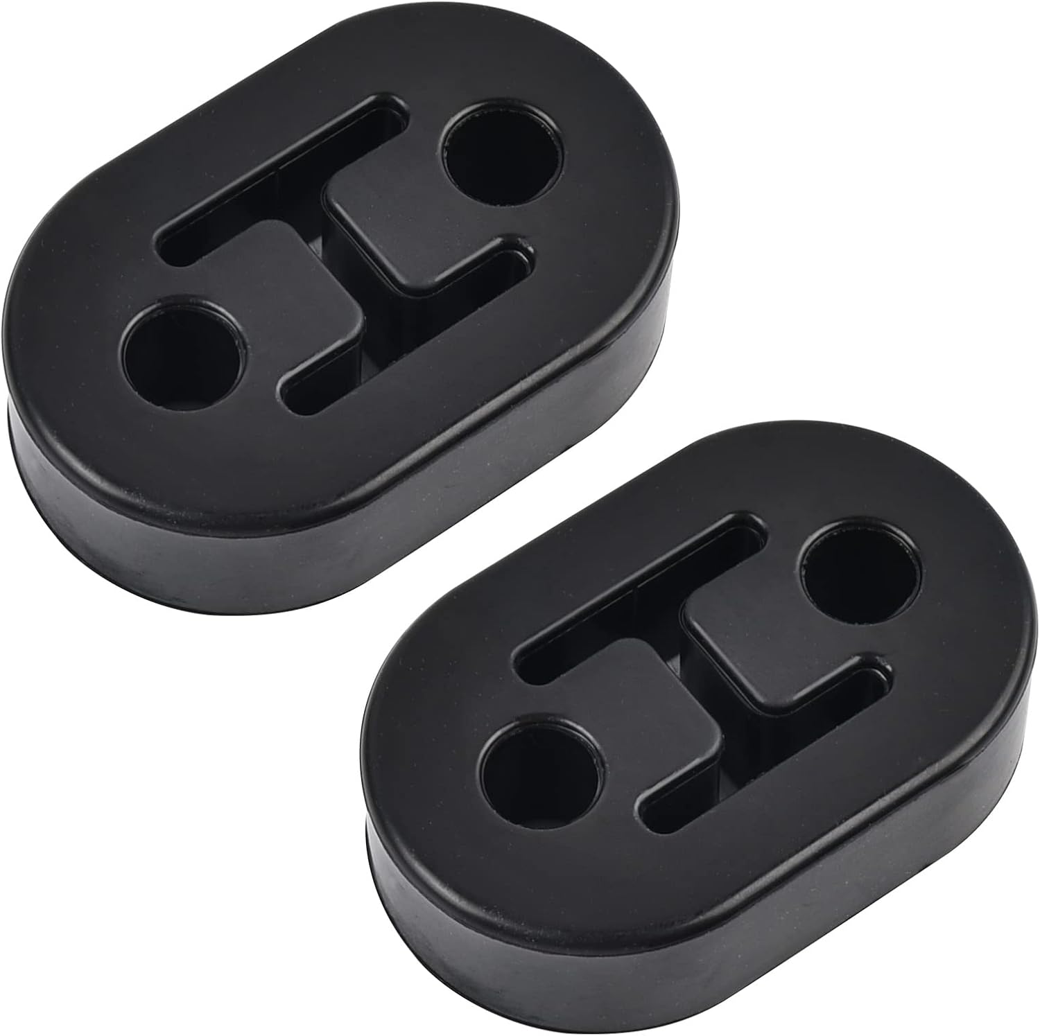 EVIL ENERGY 2'' Inlet 3'' Outlet Exhaust Muffler Tip Universal, Bundle with 2 Holes Exhaust Hanger Universal 2PCS