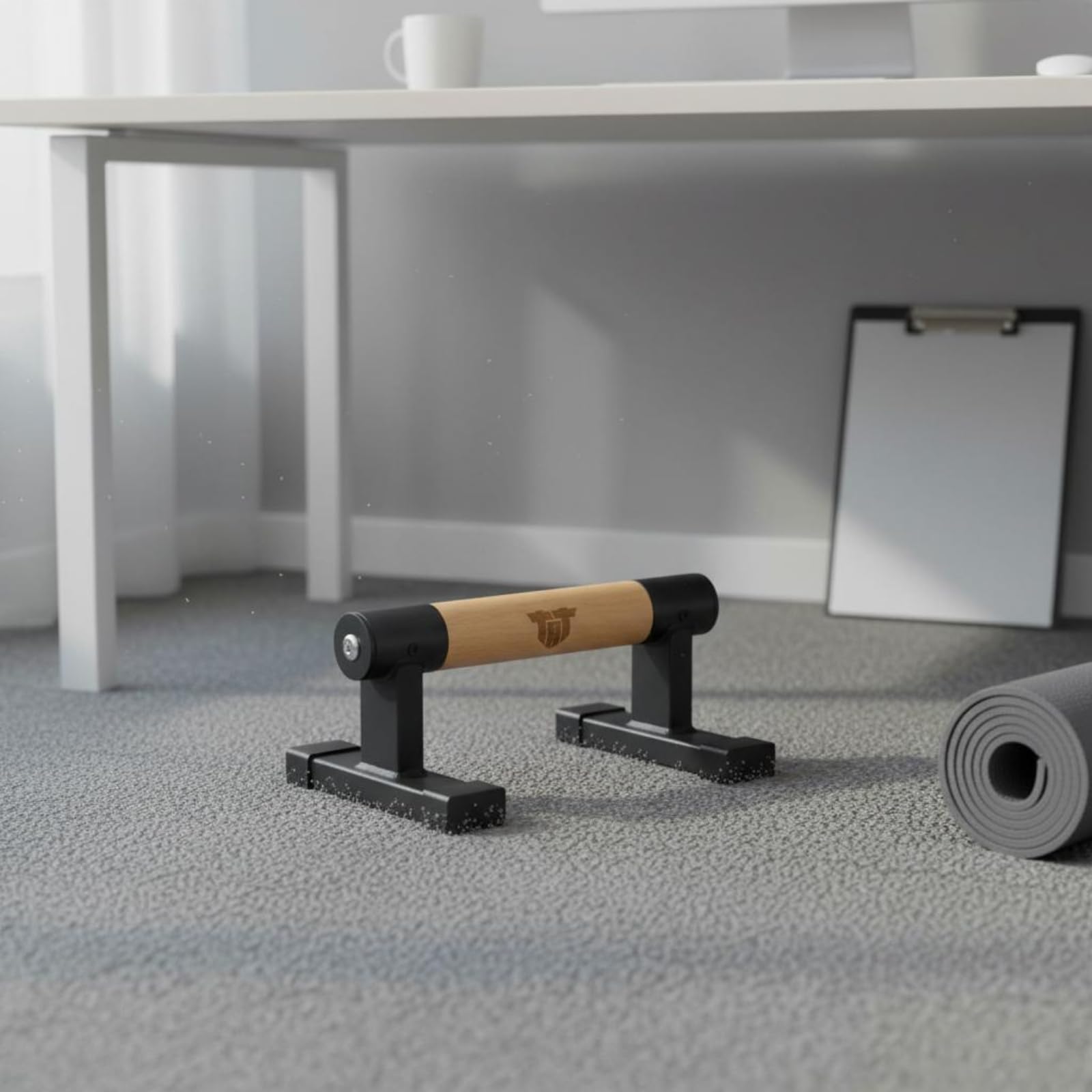 Qianly 2 Pezzi Parallettes Ergonomiche Ergonomico Push Up Maniglie Antiscivolo Base Stabile Attrezzatura Fitness per Ufficio