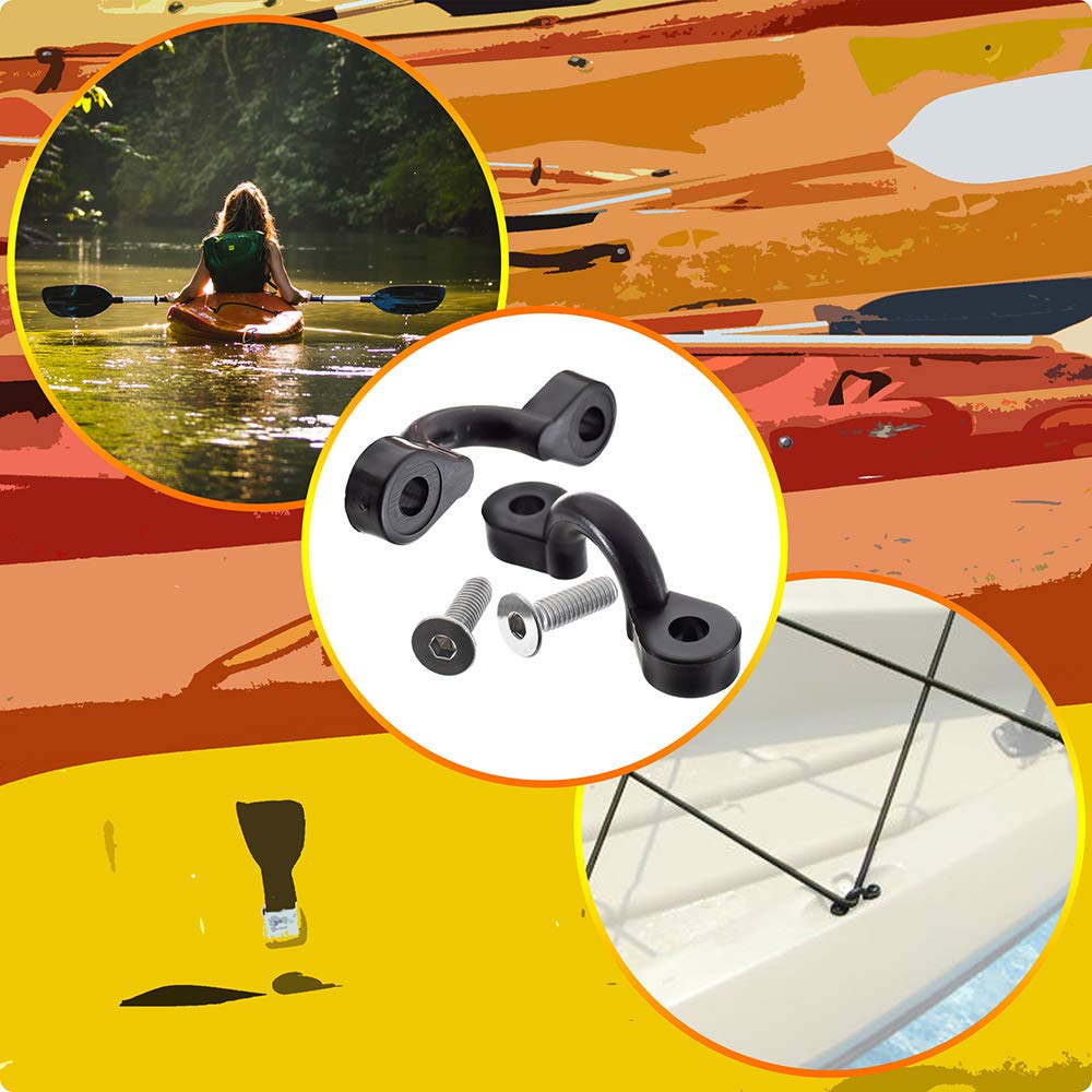 West Coast Paracord 10 Pack - Nylon Bungee Deck Loops Tie Down Pad Eye for Boat Kayak Deck Rigging with 20 Screws