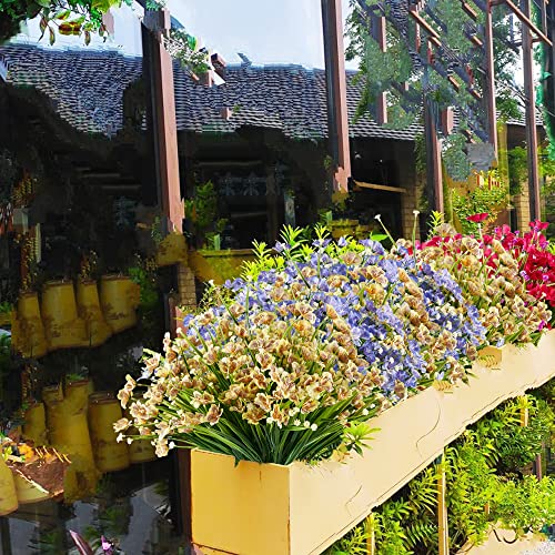 Haplia 4 Bundles Artificial Butterfly Orchid Flowers, Fake Artificial Phalaenopsis Uv Resistant No Fade Faux Plastic Plants For Wedding Bridle Bouquet Outdoor Home Garden Kitchen Office Vase(Yellow) #TOP4