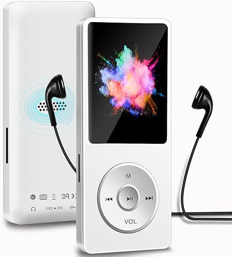 Aigital Reproductor de MP3 con Bluetooth y tarjeta TF de 32 GB, reproductor de música de alta fidelidad con altavoz y auriculares integrados,