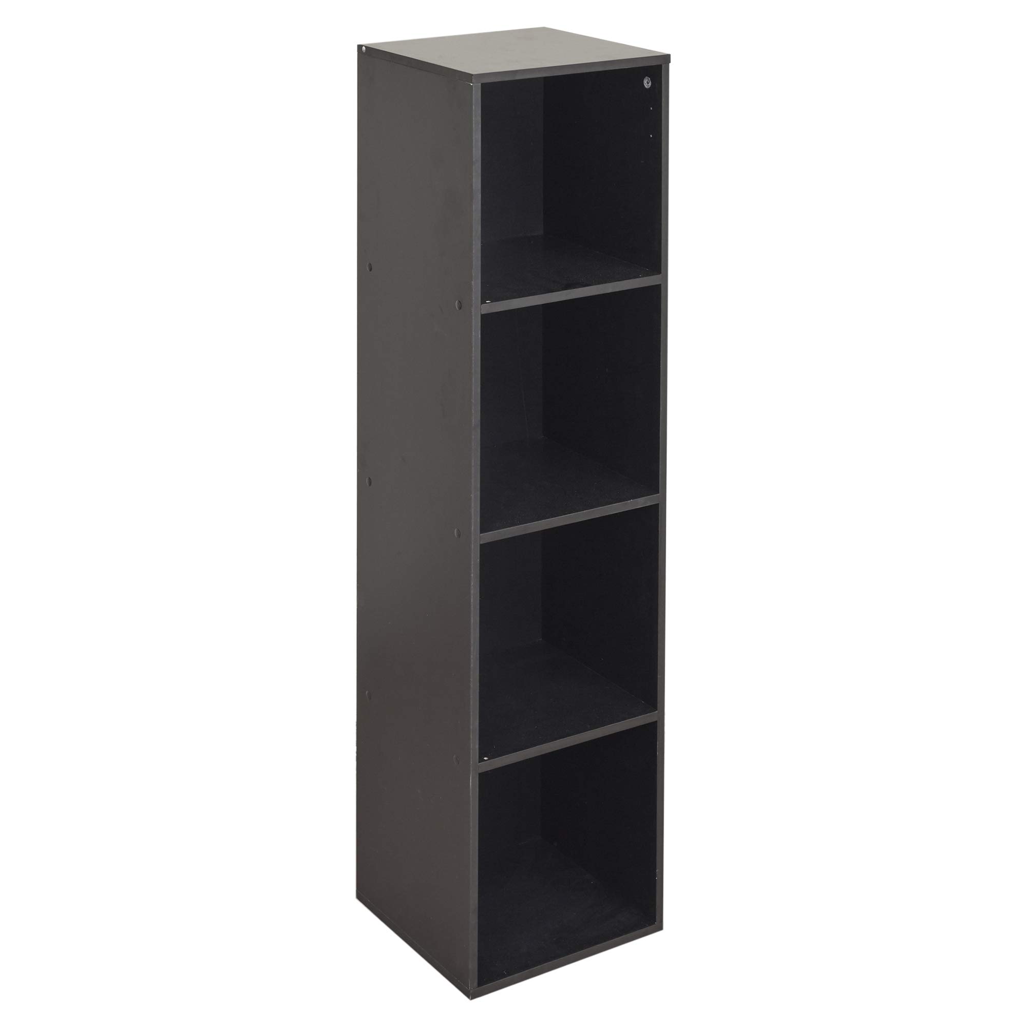 URBNLIVING Bibliothèque en bois pour 2, 4, 8 cubes (4 cubes, noir)