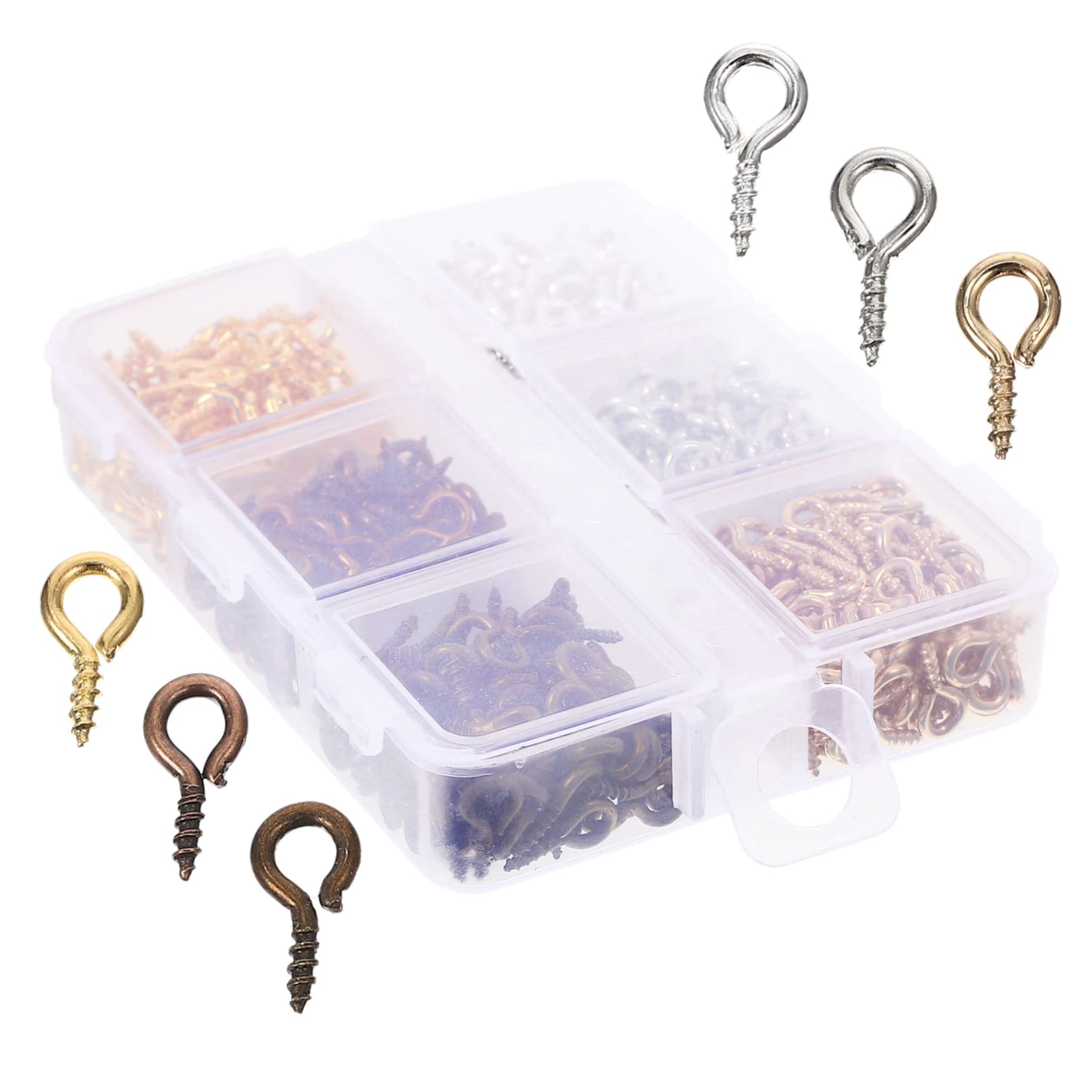 HOMOCONO Flat Head for Jewelry Making Mini Metal Eye Small Screw for DIY Crafts