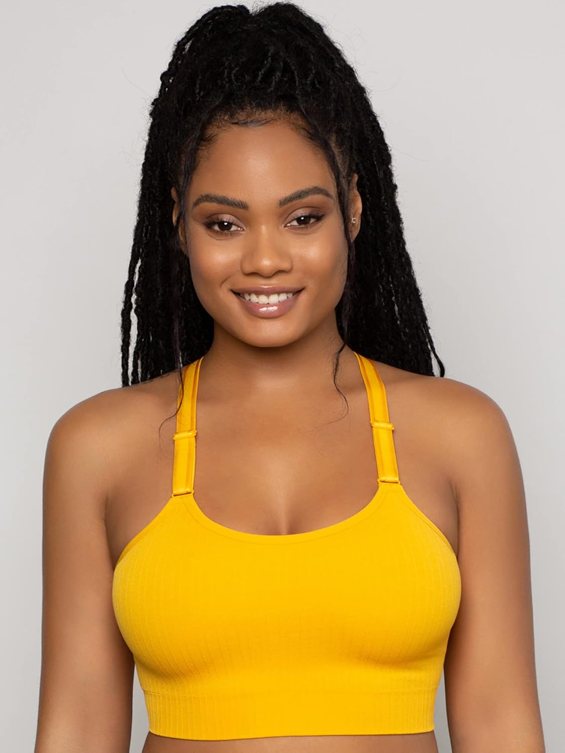 Curvy Couture Women's Smooth Seamless Comfort Wire Free Long Line Bra