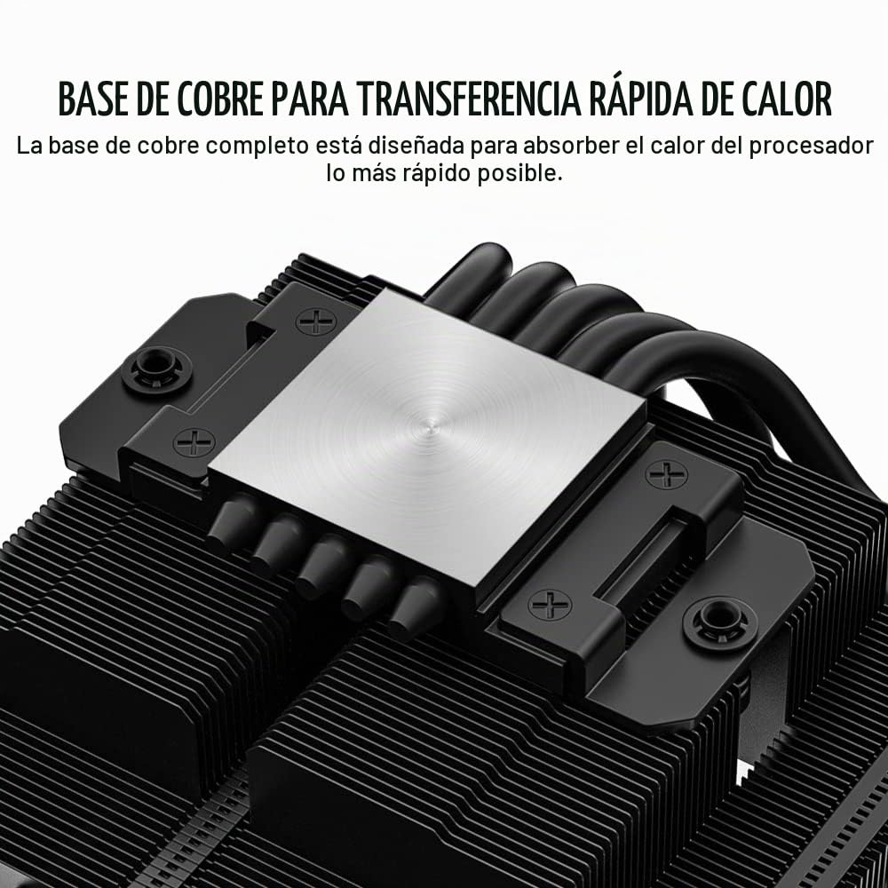 ID-COOLING IS-55 Negro 57mm Low Profile CPU enfriador, 5 Heatpipes | Ventilador delgado de 120 × 120 × 15 mm, admite Intel LGA1851/1700/1200/115X y AMD AM4/AM5 para estructuras compactas.
