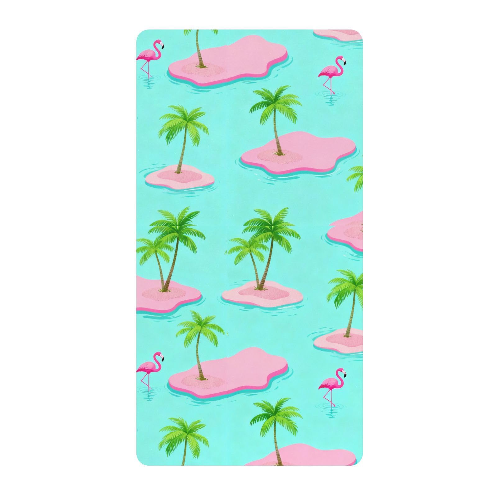 Drap de berceau Palm & Flamingo en coton premium pour chambre bébé
