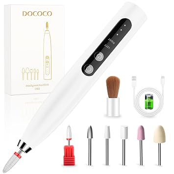 Cordless Nail Drill, 35000RPM Electric Nail File, Rechargeable Efile Set for Acrylic Gel Dip Powder Nails, Pedicure Manicure Tool for Women, Salon, Home