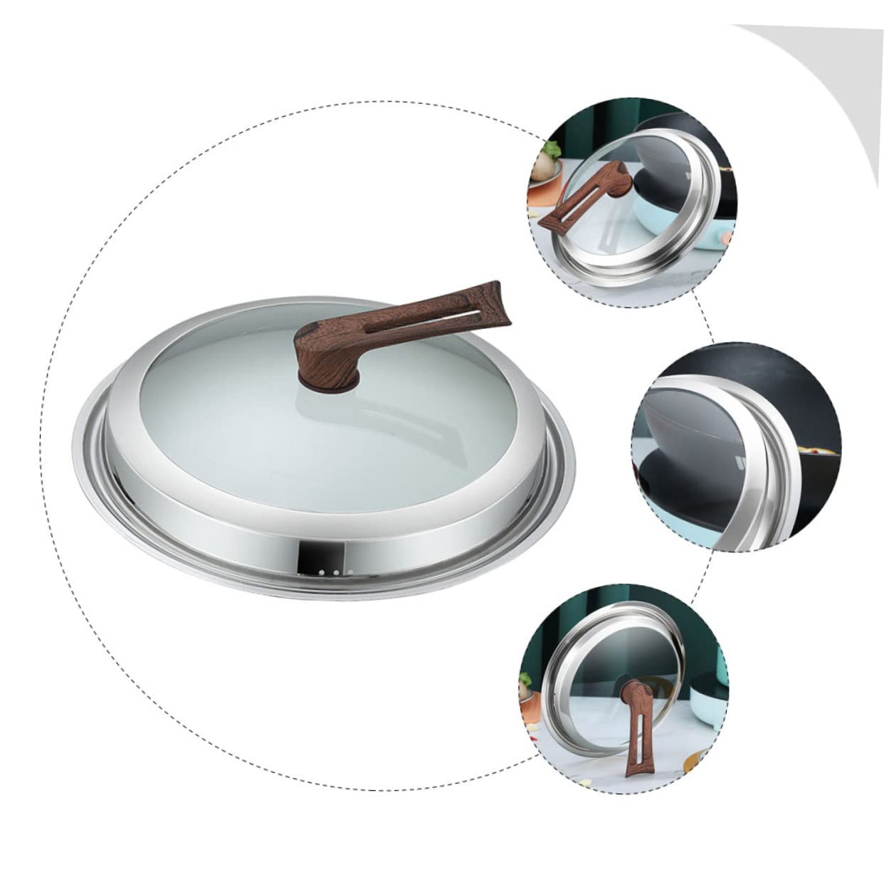 Mikinona Copertura Wok Visual Pot Coperchio per Cucina Coperchio Universale per Pentole e Padelle Padelle Multifunzione Pratico
