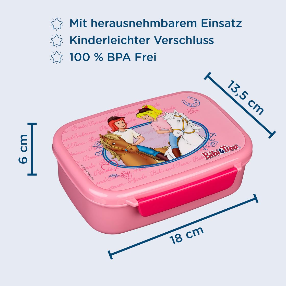 Kindergartenrucksack Bibi & Tina Mädchen - Personalisiert mit Name - Set Pferde Kinderrucksack