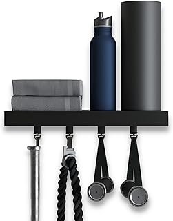 EKKLEKTIC 16 inch Tonal Accessory Floating Shelf Black - with 4 Brackets / Mounts / Clips pre-Installed