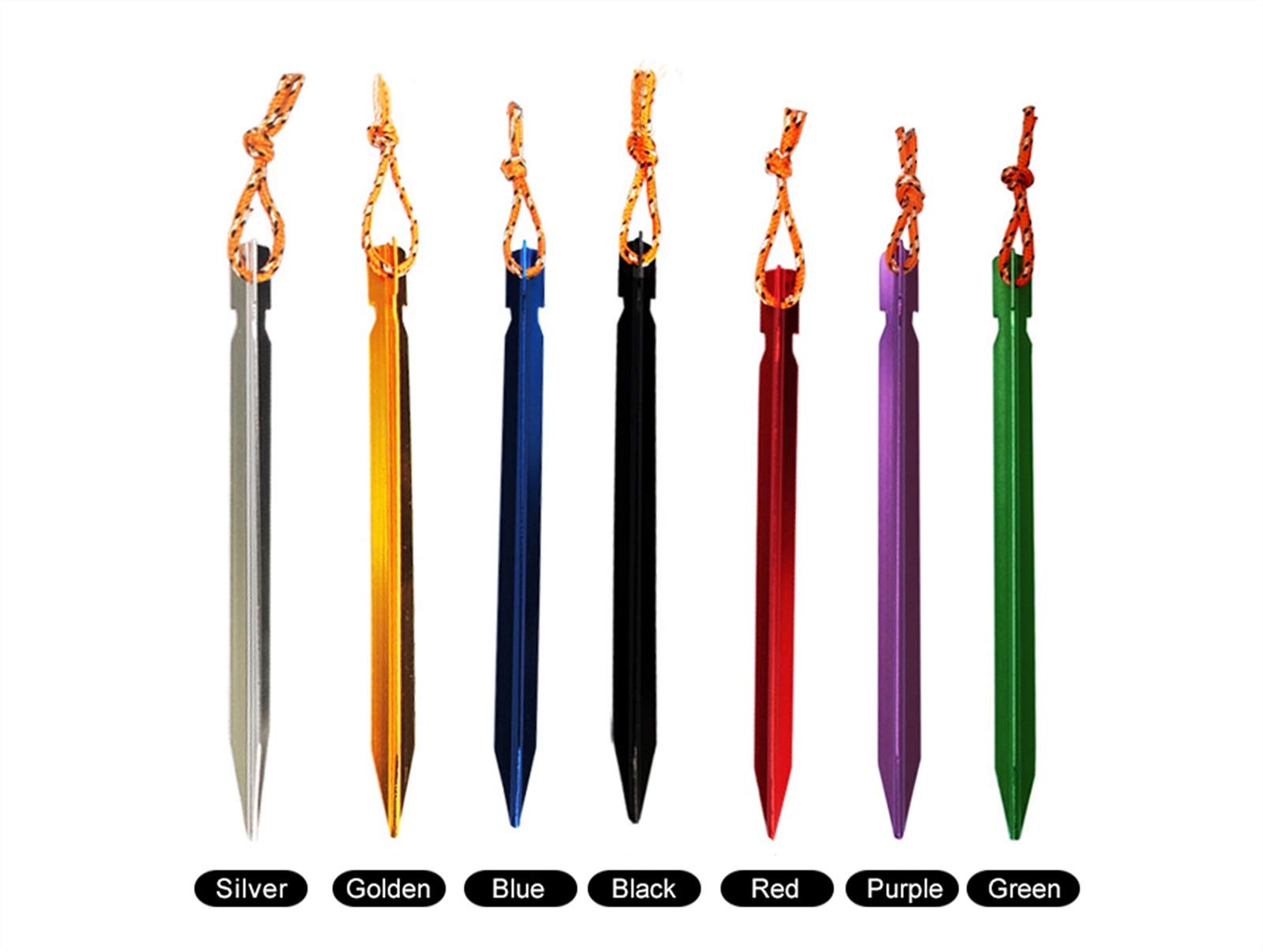 Gwoździe do namiotu 10 sztuk/zestaw 18 cm Kołki do namiotu ze stopu aluminium z liną Stawka Camping Sprzęt do wędrówek pieszych Na zewnątrz Akcesoria do namiotów podróżnych Namiot stały (niebieski)