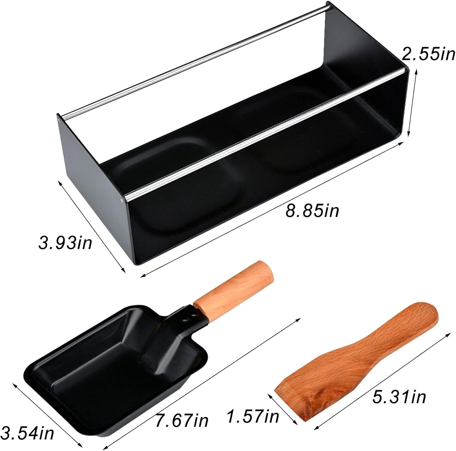 Cheese Raclette Melter, Small Cheese Raclette Table Grill with Wooden Handle, Candlelight Cheese Melter Pan for Melted Cheese (8.85In * 3.93In * 2.55In)