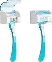Vista 13 de LUEXBOX 2 soportes acrílicos de afeitar para pared de ducha, autoadhesivo, impermeable, para baño, compatible con Fusion 5 Proglide, Mach 3 Classic