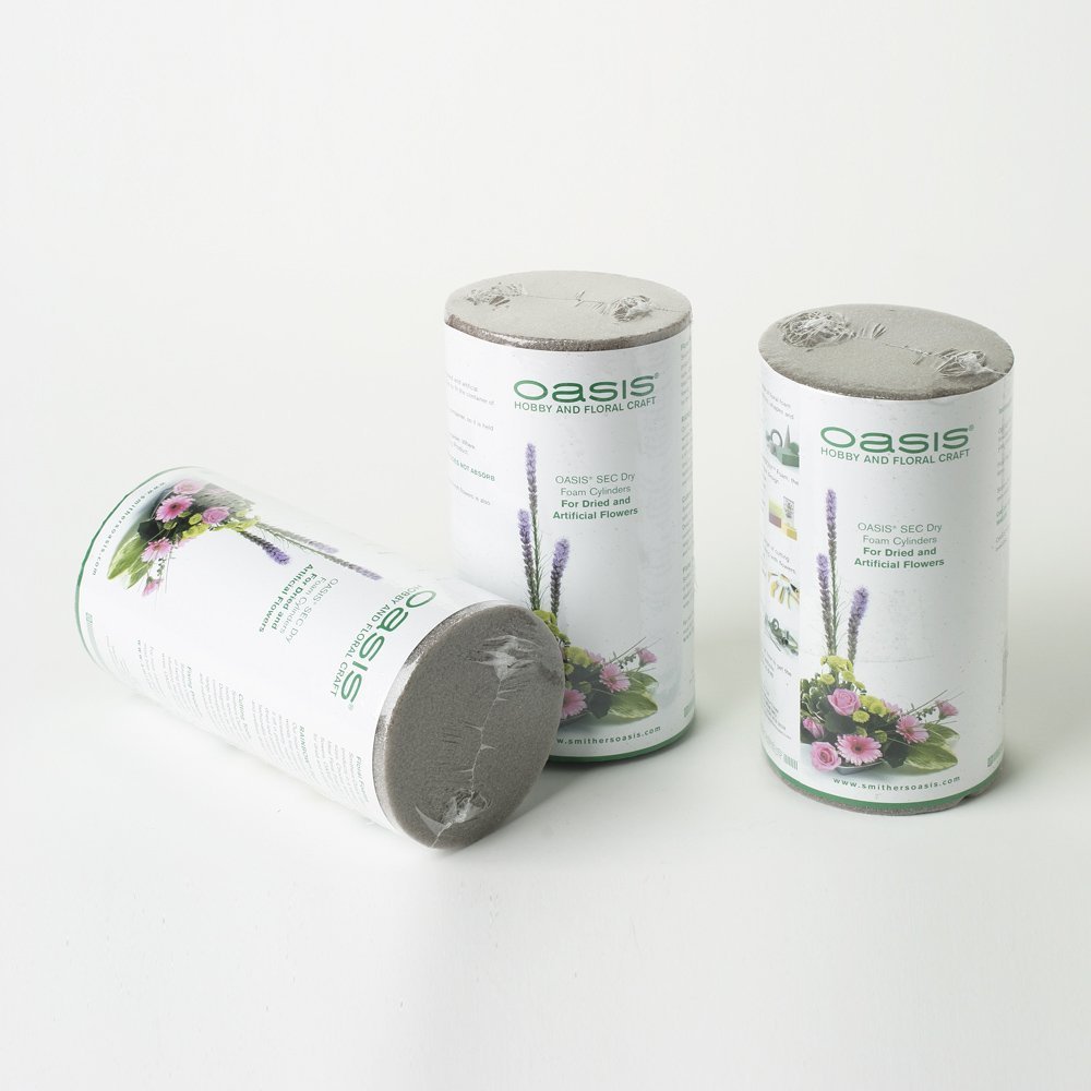 Smithers Oasis Green Cylinder Dry Foam Florist Sec Brick Dried Silk Floral Foam Sec Cylinder 8 X 6Cm