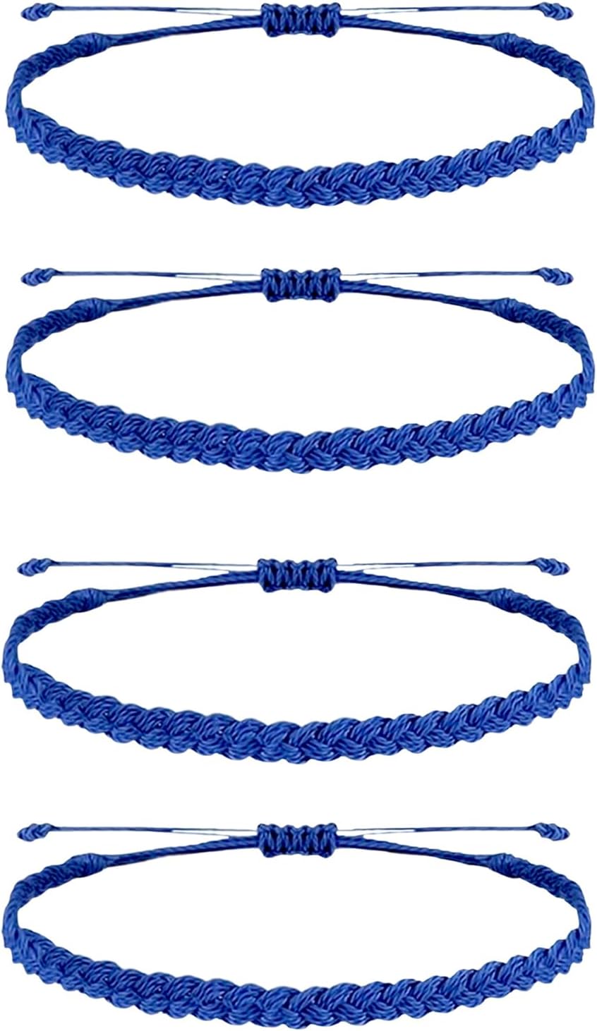 4 Pack Blue Friendship Bracelets Bulk, Blue Friendship Bracelets Men and Women, String Bracelets for Women