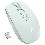 Ambrane Wireless Mouse with 2.4GHz, USB Nano Dongle, Silent Click, Optical Orientation Click Wheel, 4 Buttons, 1600 Adjustable DPI, Both Hand Use, Compatible with PC, Mac, Laptop (Sliq 3, Green)