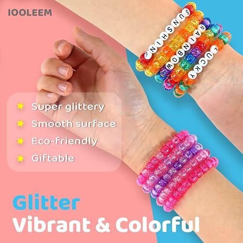 Vista 33 de Iooleem Cuentas de pony (2000 cuentas de poni negras), cuentas para hacer joyas, cuentas para manualidades, suministros de cuentas