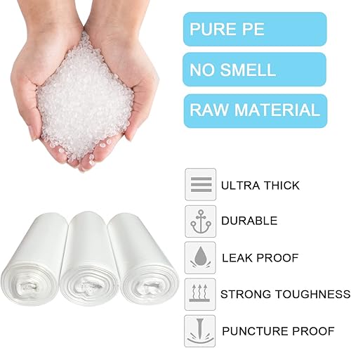 Miniatura 4 de Bolsas de basura de 15 galones  Bolsas de basura altas y fuertes de 22 micrones, para cocina y oficina, caben hasta 15 galones, 75 unidades