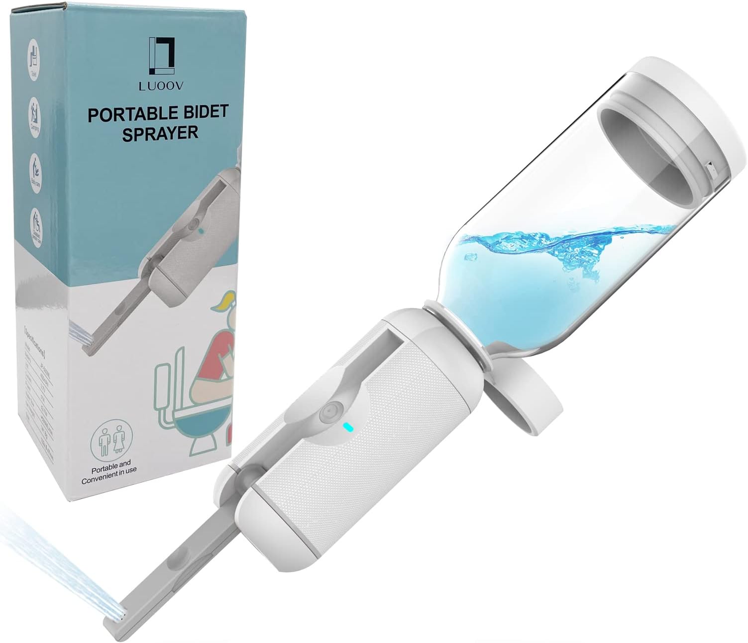 COSWEPortable Travel Bidet Handheld Electric Mini Bidet Sprayer Toilet Hygiene for Personal Hygiene Cleaning/Perineal/Hemmoroid,Replaces Wet Wipes and Shower Toilet l Portable Bidet for Travel