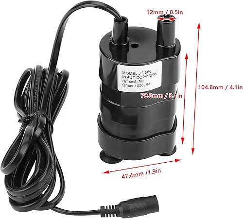 Miniatura 3 de Kadimendium Mini bomba de agua sumergible sin escobillas DC de alta cabeza hidráulica 24V -4.0 F-194.0 F Wer bomba de agua solar con batería de