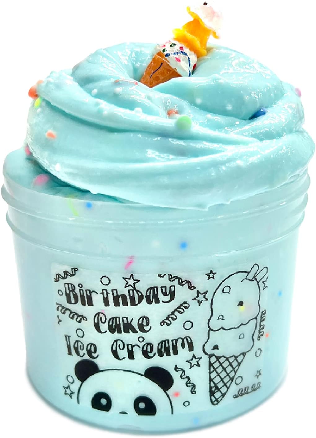 Birthday Cake Ice Cream Butter Slime (6OZ) | Handmade Slime | Slimy Panda | Scented Floam Clay Slime Birthday