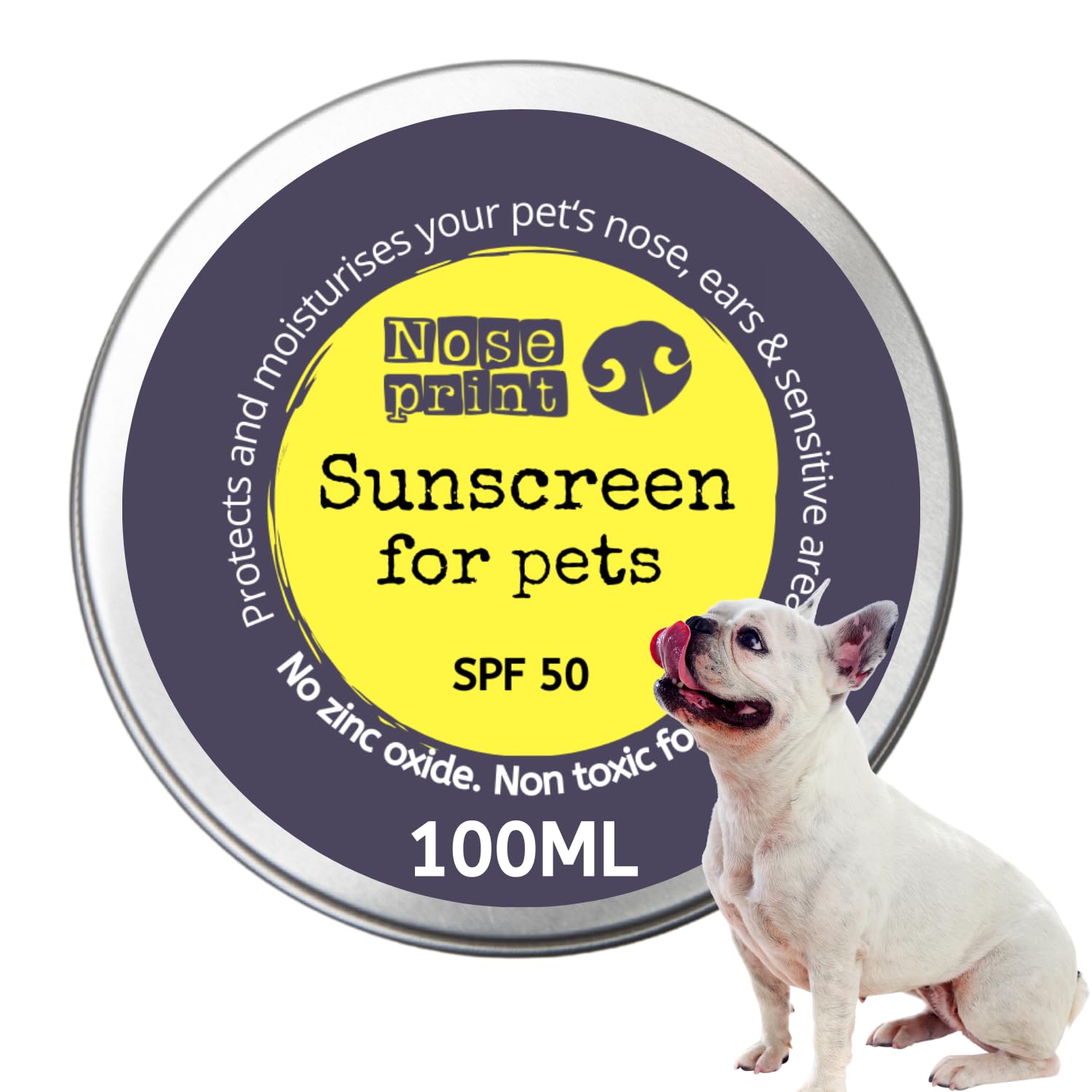 Noseprint SPF 50 Sun Protection Balm For Pets 100 ML in Tin, white, 100 ml (Pack of 1)