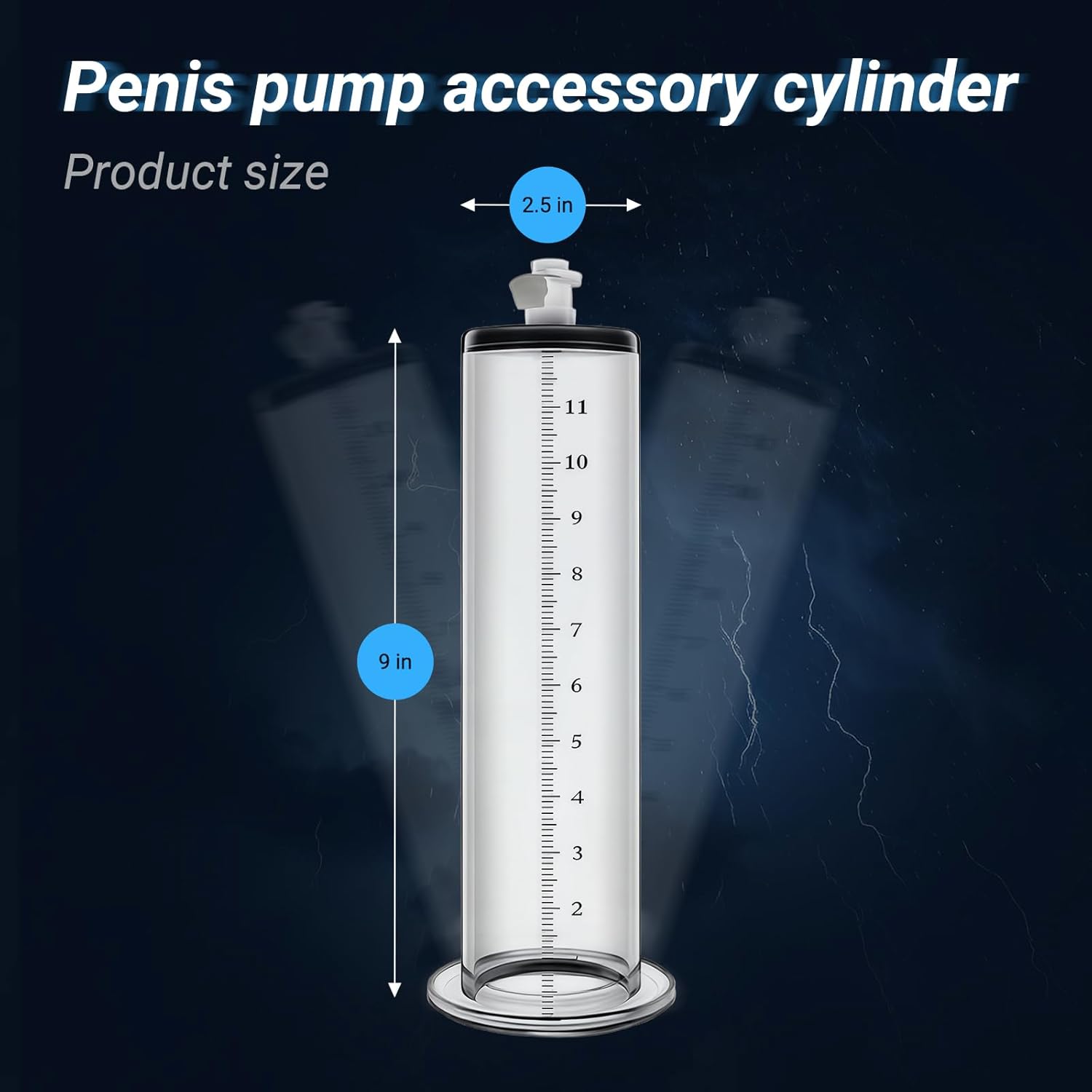 9" x 2.5" Penis Pump Cylinder Precision-Machined Penis Enlargement Tube for Men,High-Capacity Penis Vacuum Pump Chamber Compatible with Manual Pumps for Penile Training & Erectile Dysfunction Recovery