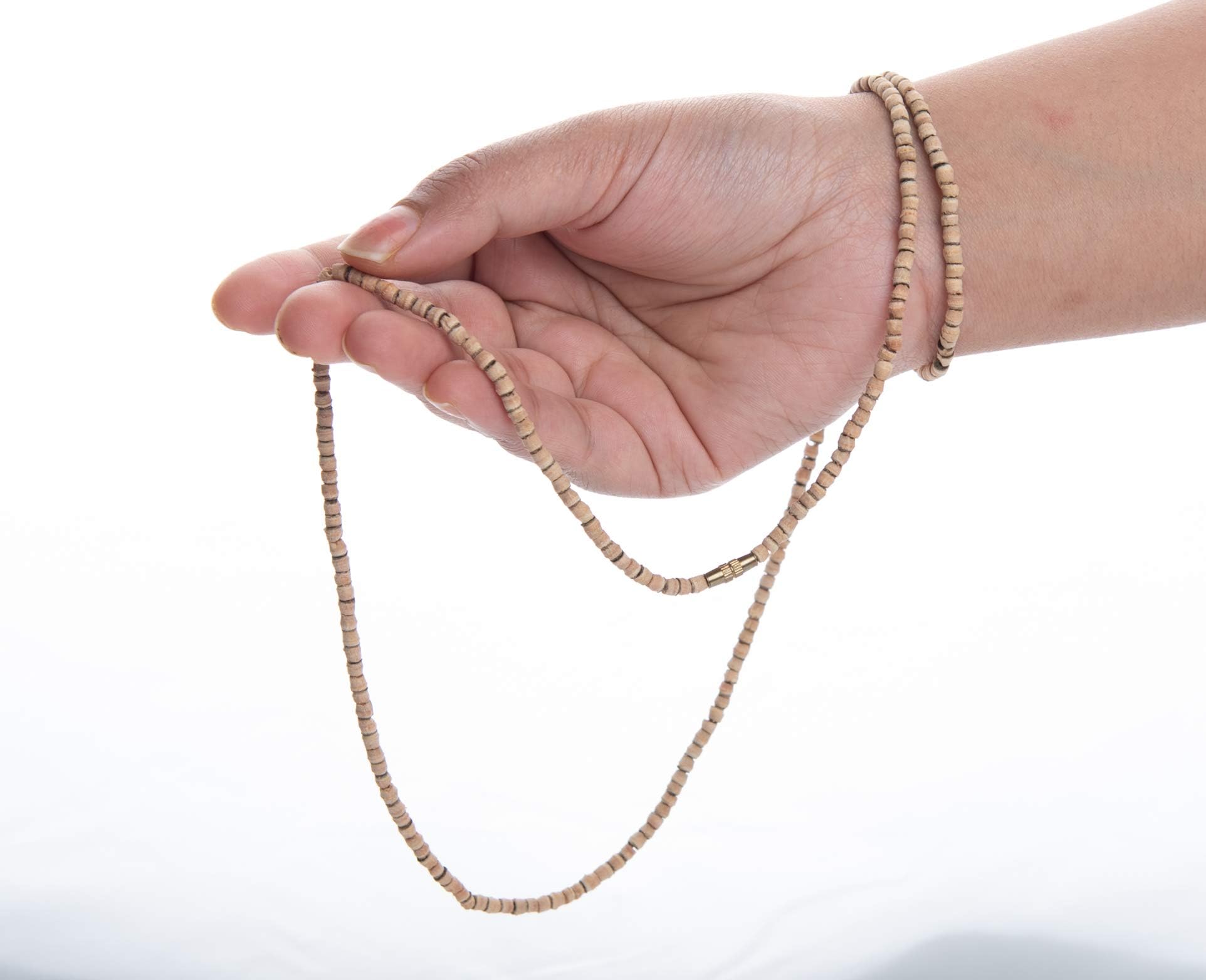 Wonder CareWonder Care - Holy Beads Natural Original Necklace 3mm Basil Tulsi Mala for Rosary Mala Healing Spiritually Energized