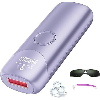IPL Devices Hair Removal with Cooling Function IPL Hair Removal Device with 9 Adjustable Energy Levels 999900 Flashes & 600 NM Red Light Laser Hair Removal for Women Purple